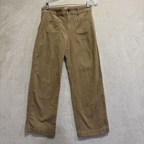 GAP Pants - GAP Women’s High Rise Wide-Leg Tan Corduroy Pants Pockets Stretch Women's Size 4